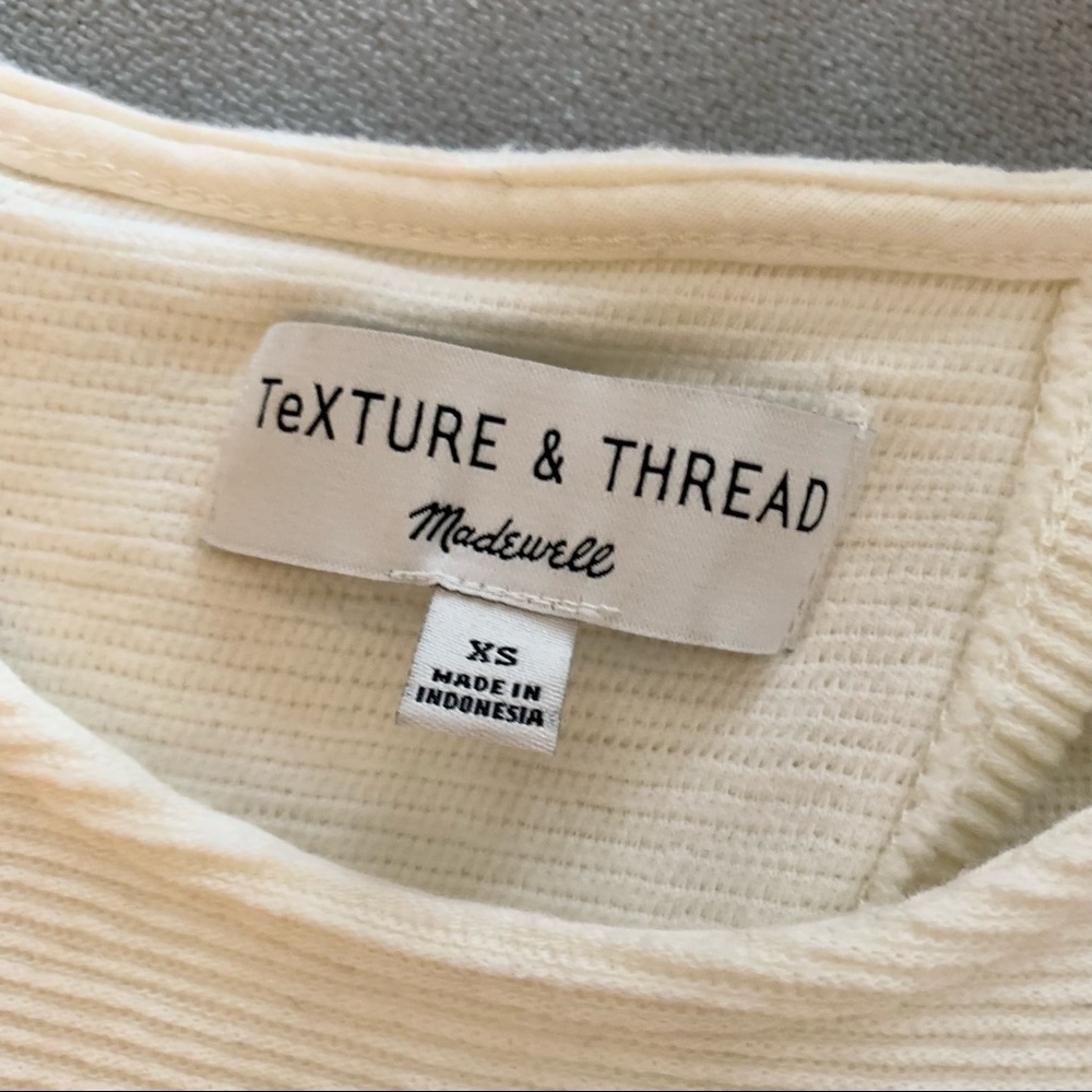 Madewell Texture & Thread Split Back Tank Xs White - image 4